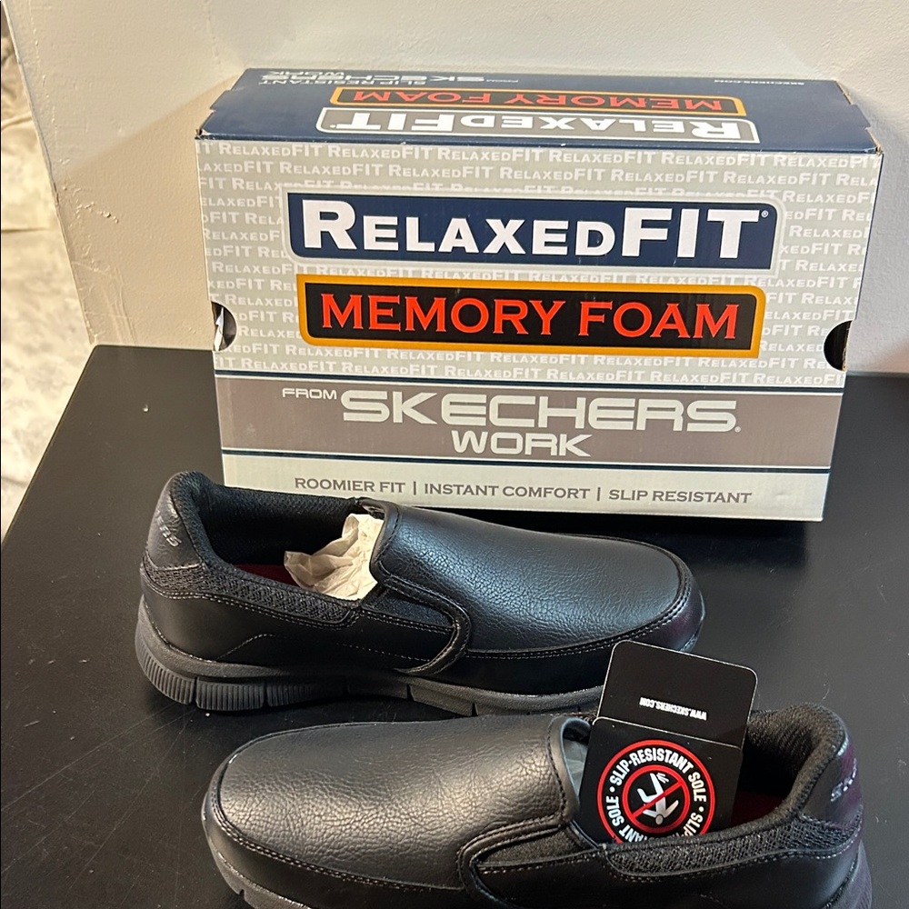 Skechers Black Relaxed Fit‎ Slip-On Loafers - Picture 8 of 9
